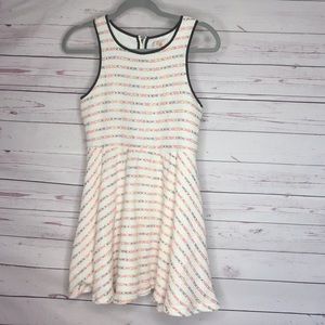 Colorful Striped Skater Dress Girls 14 Metallic